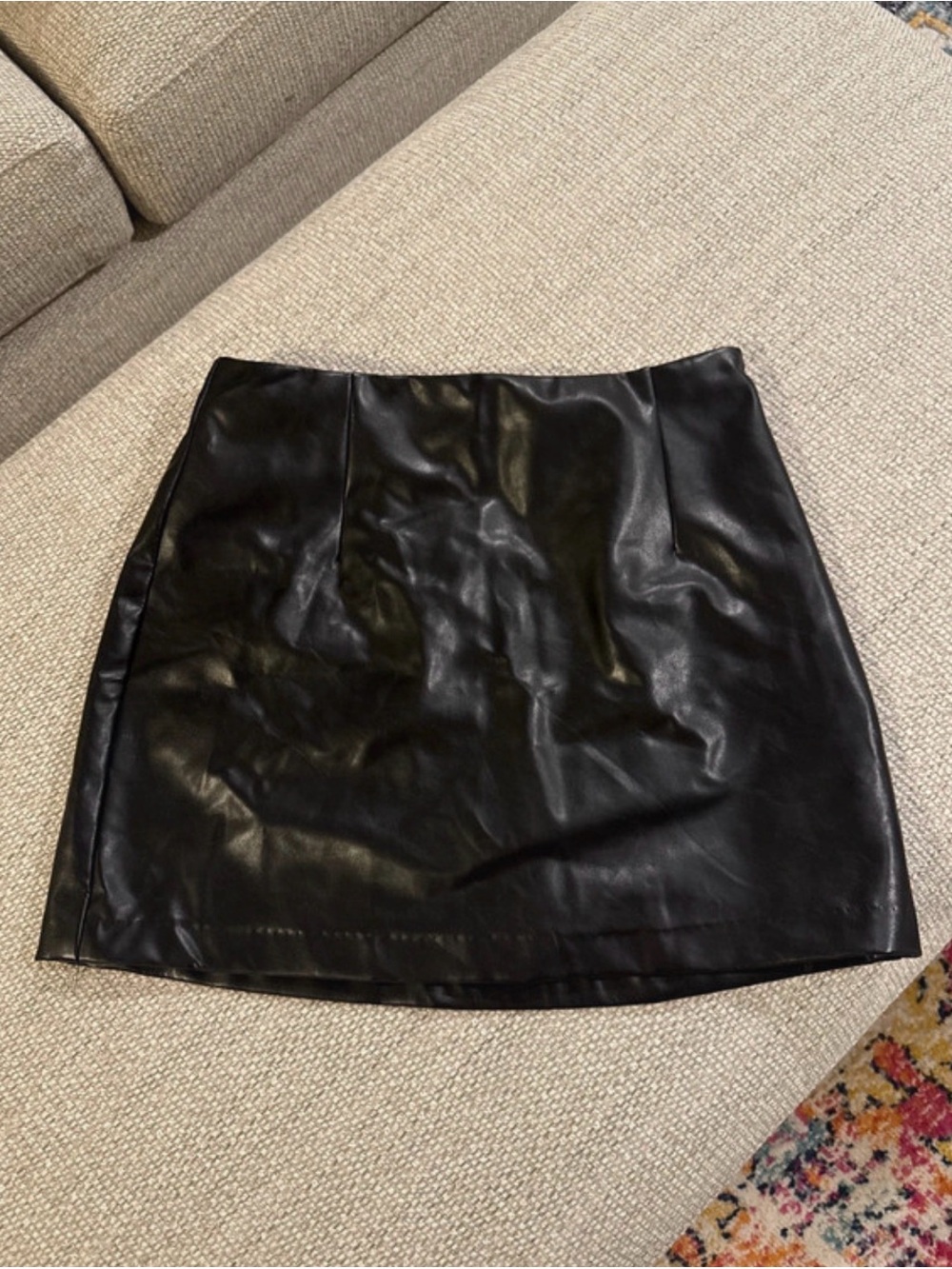 Abercrombie & Fitch Black Faux Leather Mini Skirt